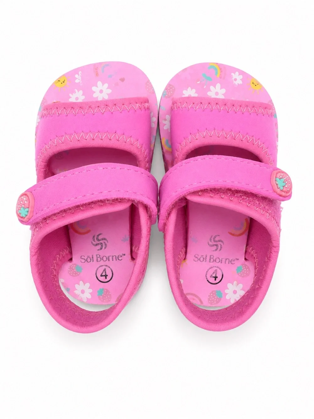 Sol Borne Toddler Girls Pink Strawberry Sandals Size 4